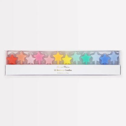 Rainbow Star Candles (x12)