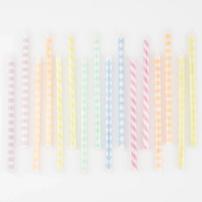 Pastel Patterned Candles (x16)