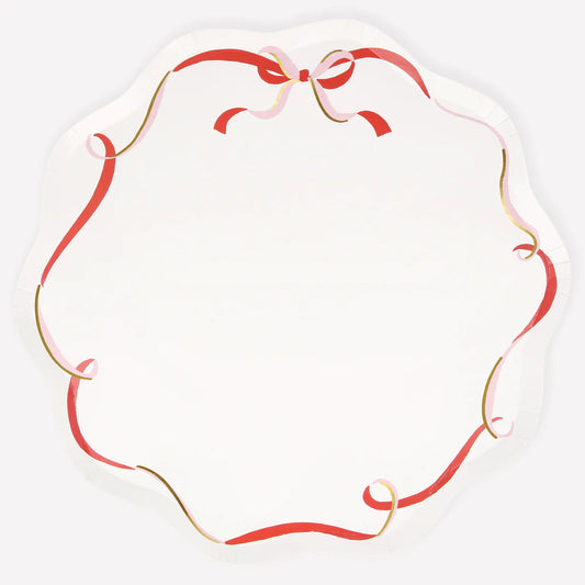 Ribbon Bow Side Plates (x8)