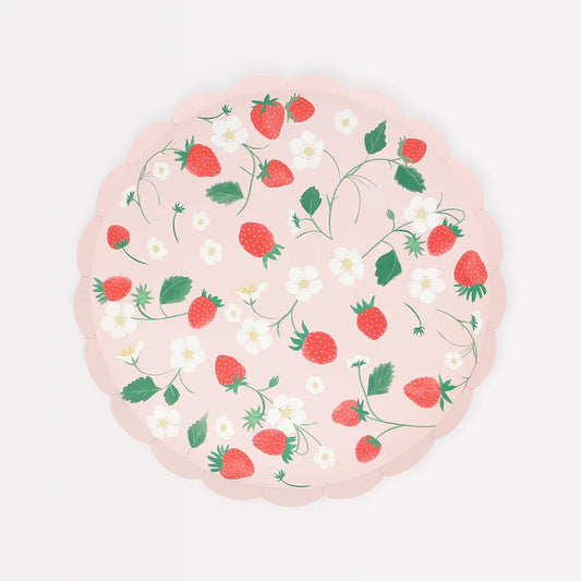 Strawberry Pattern Side Plates (x8)
