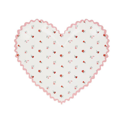 Vintage Rose Heart Plates