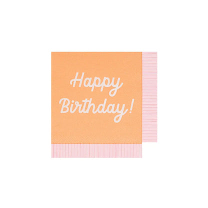 Mixed Happy Birthday Small Napkins (x16)