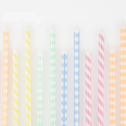 Pastel Patterned Candles (x16)