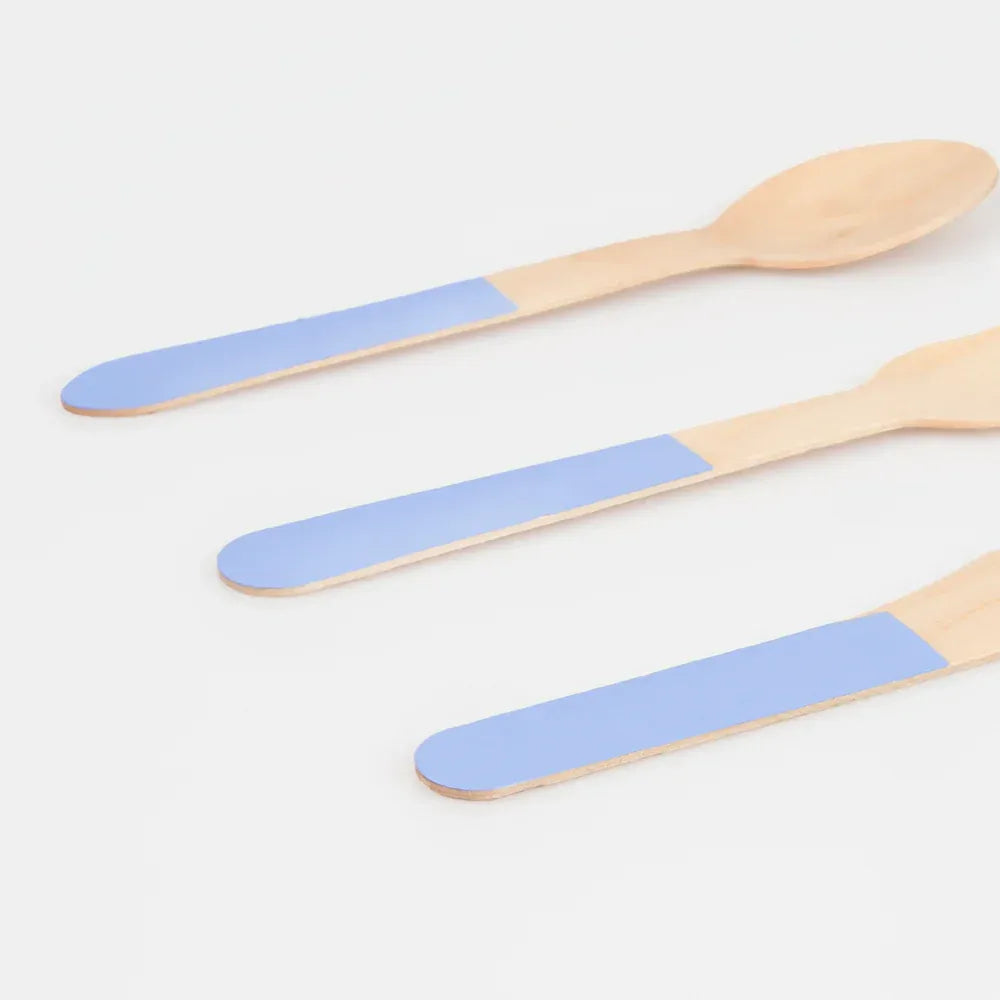 Cornflower Blue Wooden Cutlery Set (x24)