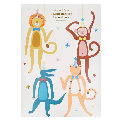 Animal Parade Hanging Decorations | Pack of 4