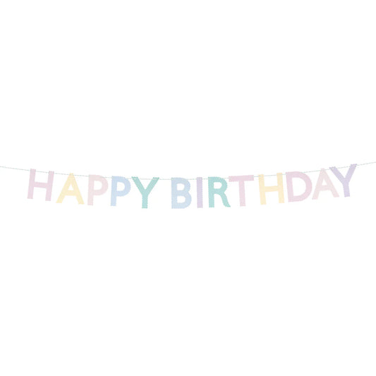 Scallop Pastel Happy Birthday Garland