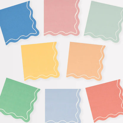 Mixed Wavy Line Small Napkins (x16)