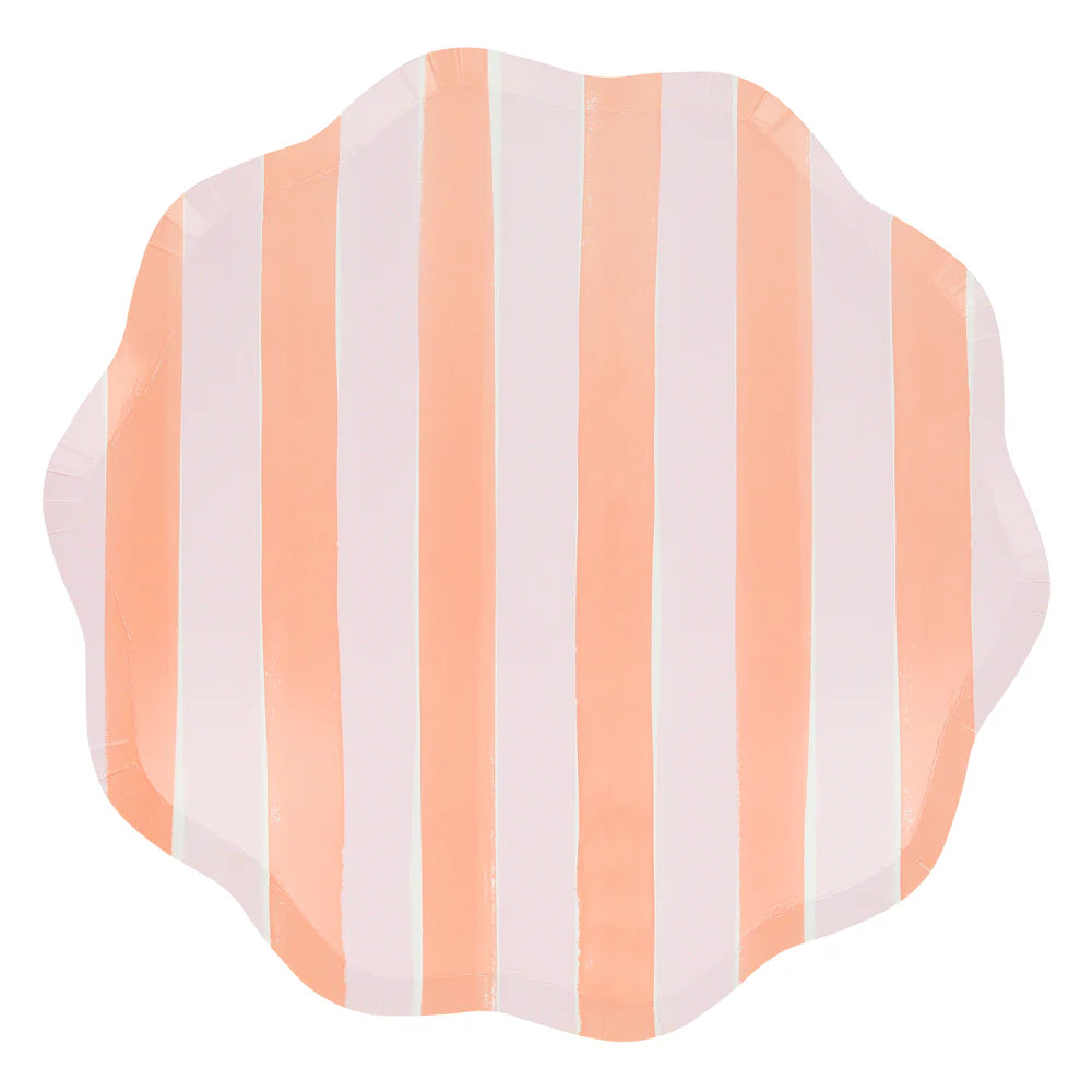 Pastel Stripe Dinner Plates (x 8)