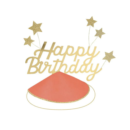 Happy Birthday & Stars Party Hats (x6)
