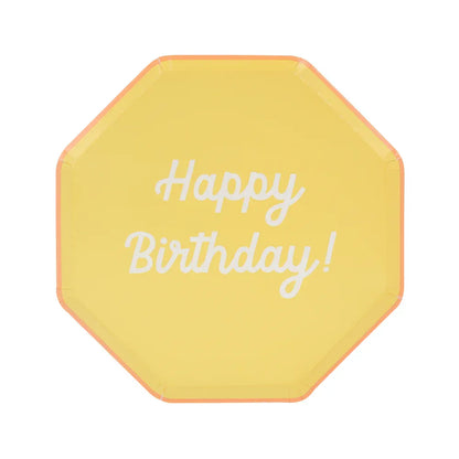 Mixed Happy Birthday Side Plates (x8)