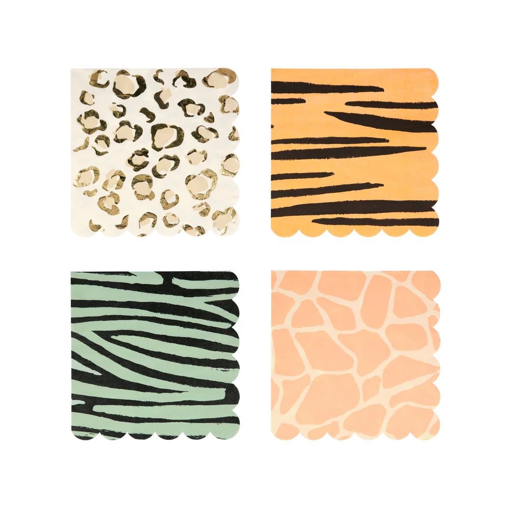 Safari Animal Print Large Napkins (x16)