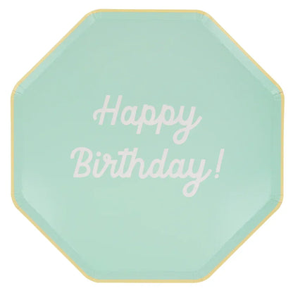Mixed Happy Birthday Dinner Plates (x8)