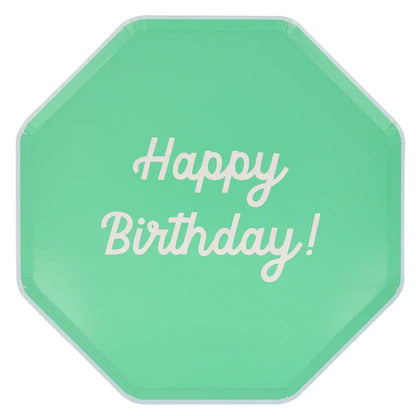 Mixed Happy Birthday Dinner Plates (x8)