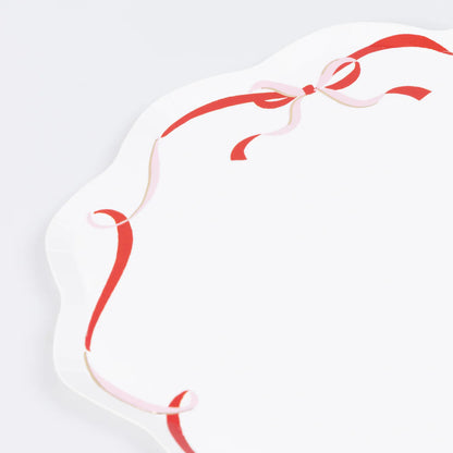 Ribbon Bow Dinner Plates (x8)