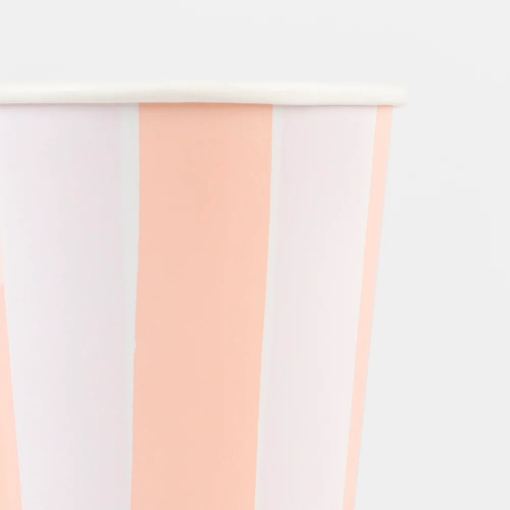 Pastel Stripe Cups (x 8)