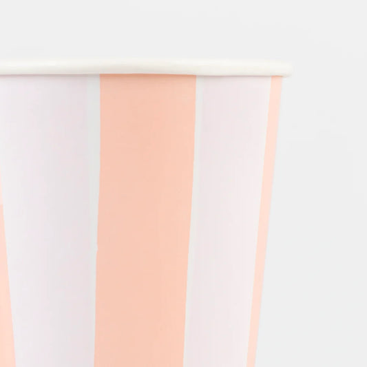 Pastel Stripe Cups (x 8)