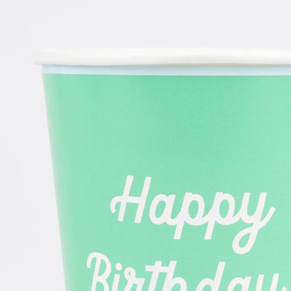 Mixed Happy Birthday Cups (x8)