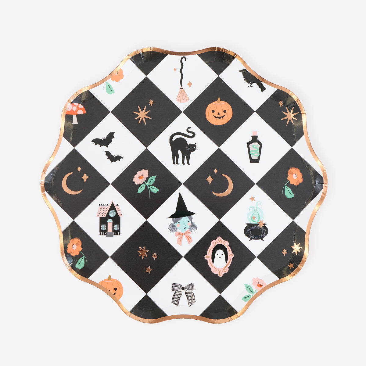 Patchwork Halloween Side Plates | Pack of 8