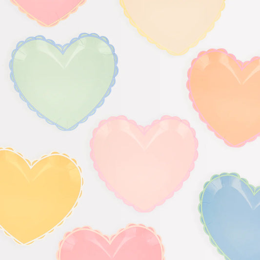 Pastel Heart Small Plates (x 8)