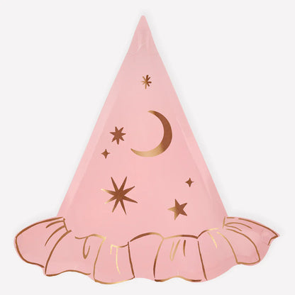 Pink Witch Hat Plates (x8)