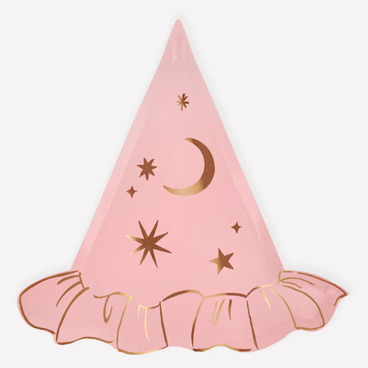 Pink Witch Hat Plates (x8)