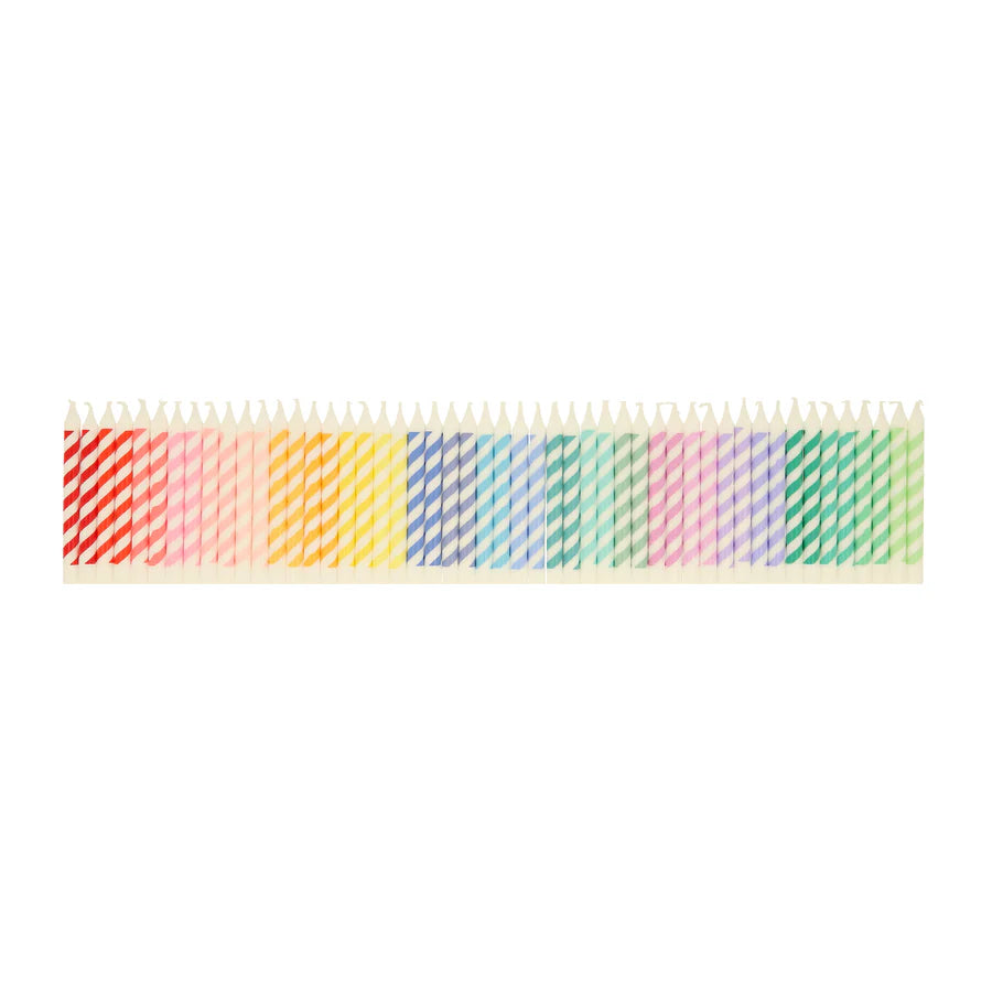 Rainbow Striped Mini Candles (x50)