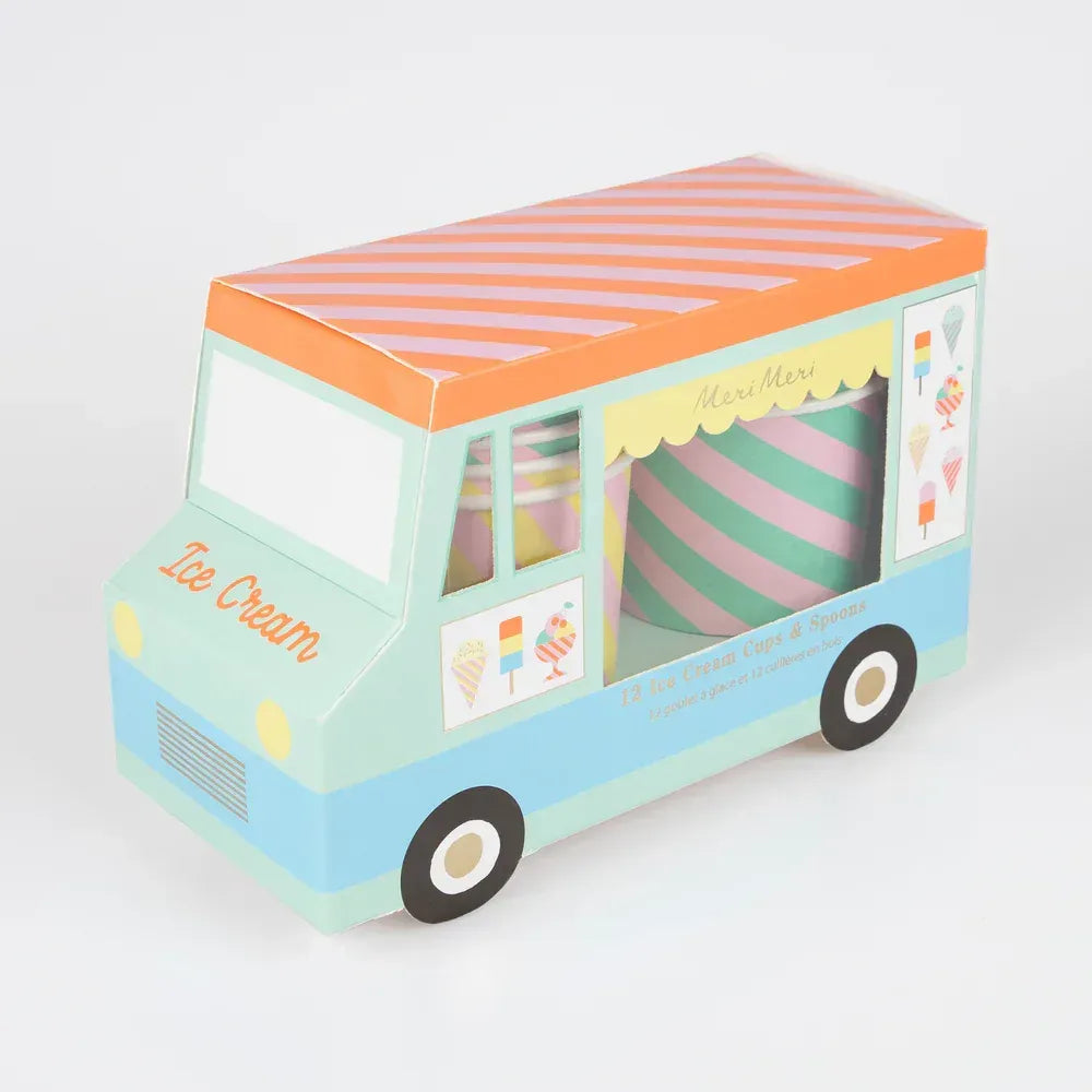 Ice Cream Cups & Spoons (x12)