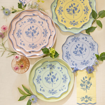 Vintage Botanical  Plates (x 8)