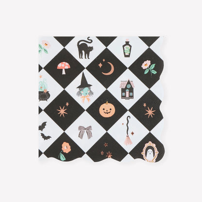 Patchwork Halloween Small Napkins | Pack of 16