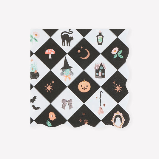 Patchwork Halloween Small Napkins | Pack of 16