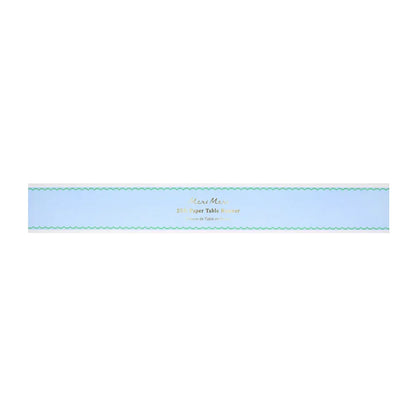 Scalloped Edge Blue Green Table Runner