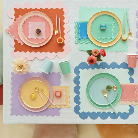 Mixed Wavy Line Side Plates (x8)