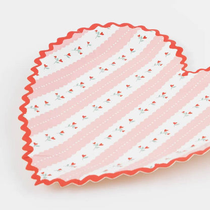 Vintage Rose Heart Plates