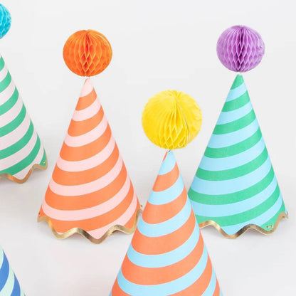 Stripe Party Hats | Pack of 8