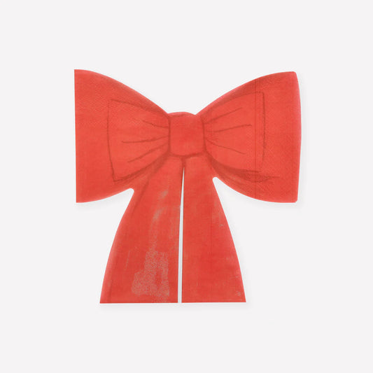 Red Bow Napkins (x16)