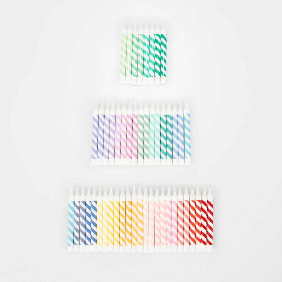 Rainbow Striped Mini Candles (x50)