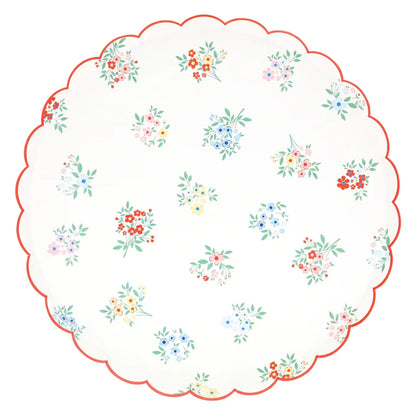 Ditsy Posy Scalloped Dinner Plates (x8)