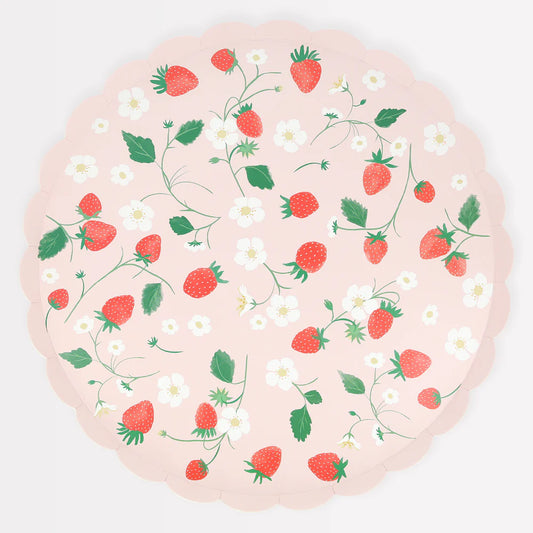 Strawberry Pattern Dinner Plates (x8)