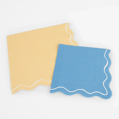 Mixed Wavy Line Small Napkins (x16)