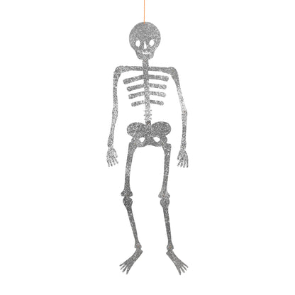 Giant Silver Glitter Skeleton Decorations | Pack of 3