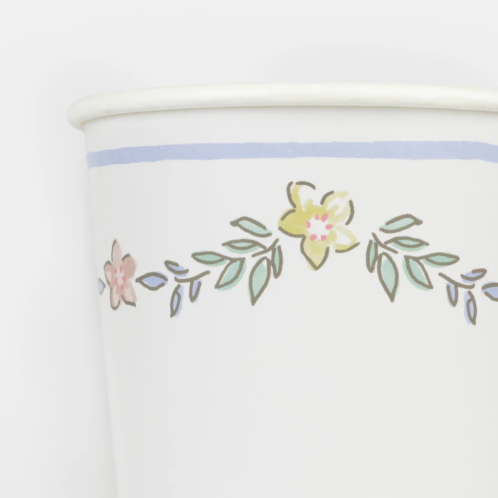 Chintz Border Cups (x 8)