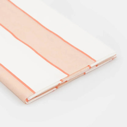 Peach Stripe Paper Tablecloth
