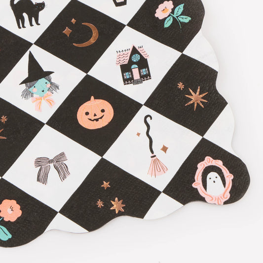 Patchwork Halloween Small Napkins | Pack of 16