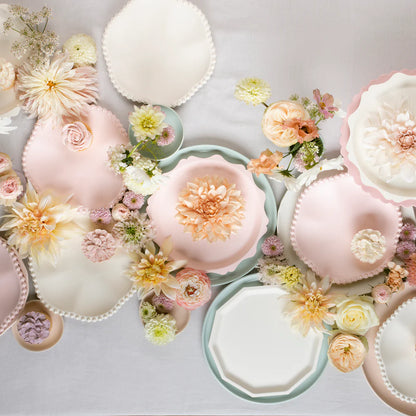 Cream Decorative Edge Compostable Dinner Plates (x 8)