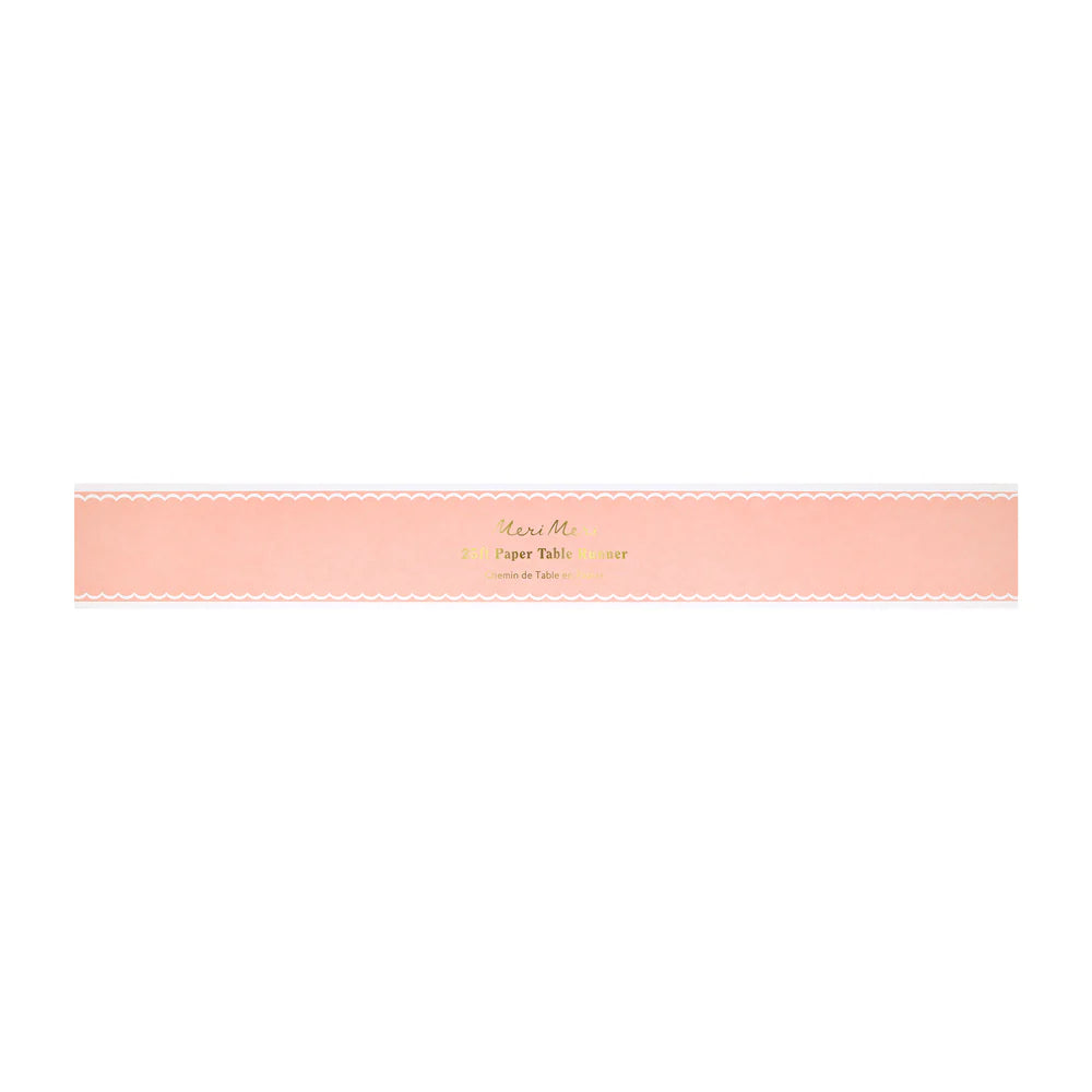 Scalloped Edge Pink Table Runner