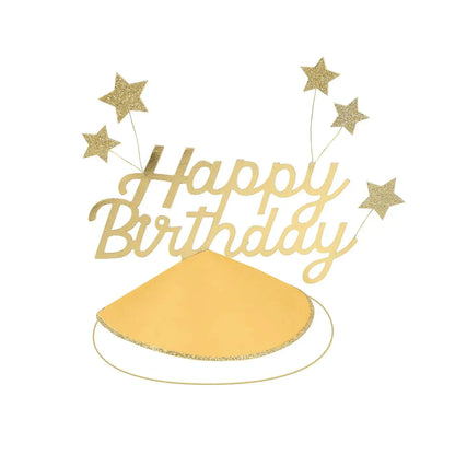 Happy Birthday & Stars Party Hats (x6)