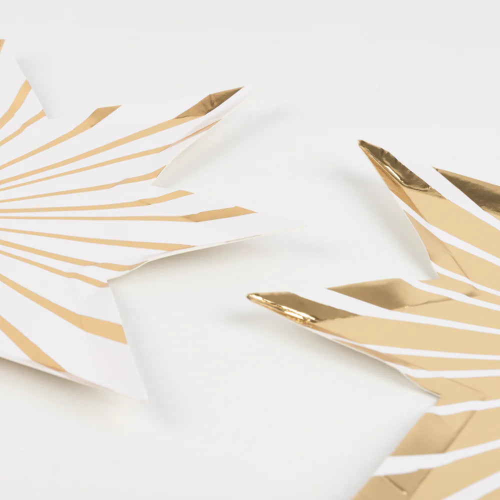 Gold Star Stripe Plates (x8)