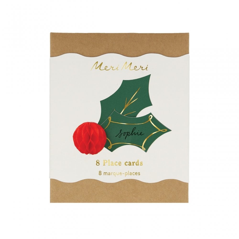 Holly Honeycomb Place Cards (x 8)