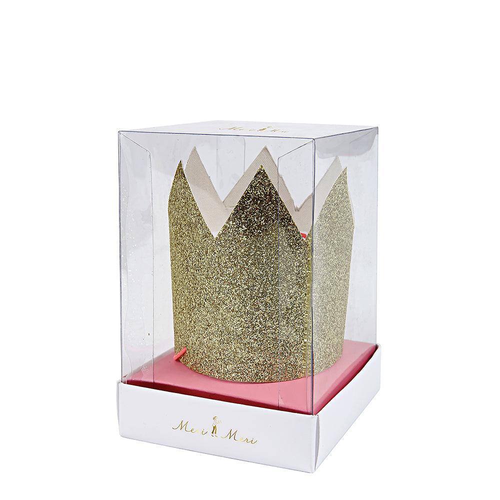 Meri Meri Mini Gold Glitter Crowns (set of 8) - partyalacarte.co.in