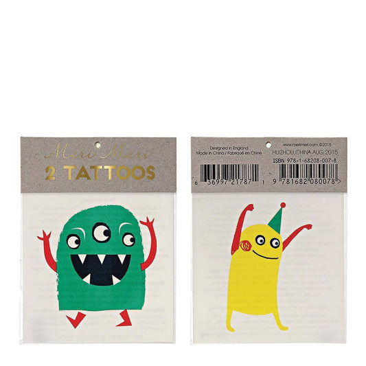Meri Meri Monster Small Tattoos (set of 2 sheets) - partyalacarte.co.in